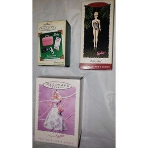 Hallmark Barbie Ornament Lot  3 Springtime Road Trip Accessories Debut '59 New